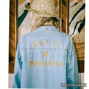 Salty Blonde Feeling Salty Denim Buttondown Shirt